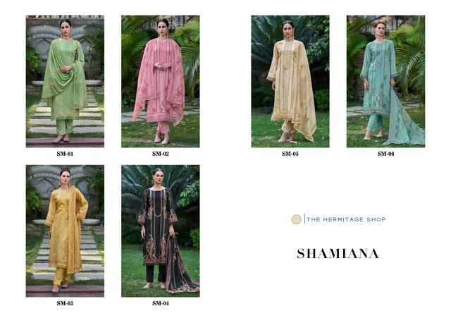 THE HERMITAGE SHOP Shamiana Cotton Dress Material 6 pcs Catalogue