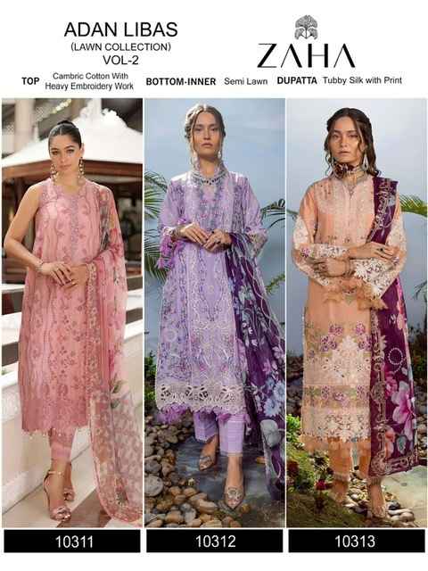 Zaha Adan Libas Vol 2 Cotton Dress Material 3 pcs Catalogue