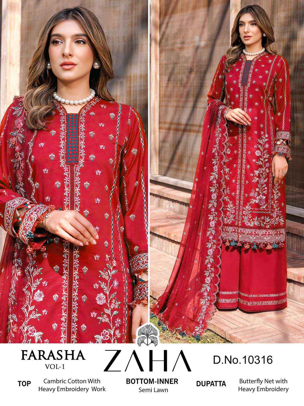 Zaha Farasha Vol 1 Cotton Dress Material 4 pcs Catalogue