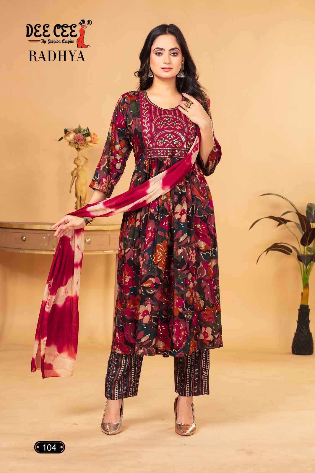 Dee Cee Radhya Rayon Foil Print Readymade Suit (06 Pc Catalog)