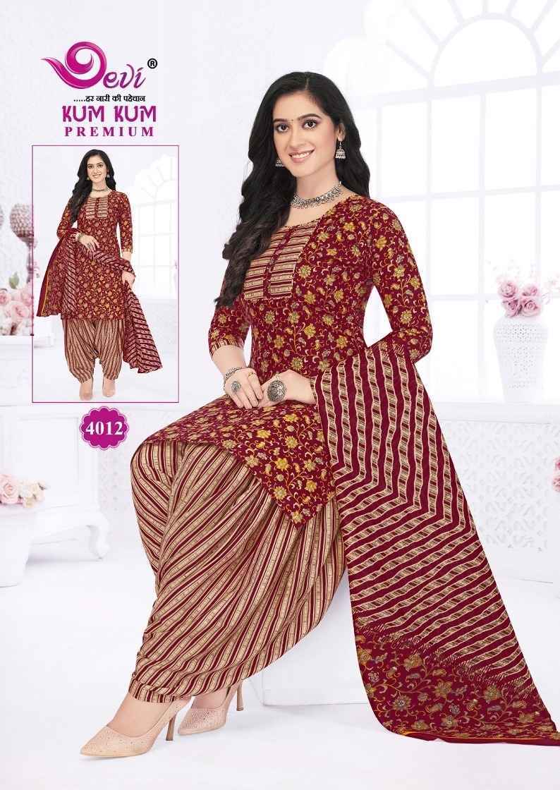 Devi Kum Kum Premium Vol-4 Cotton Readymade Suit (12 pcs Catalogue)