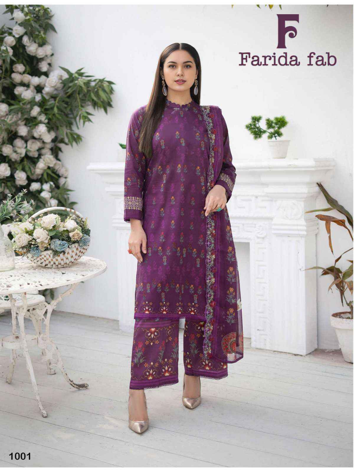 Farida Fab Spriing Summer Cotton Dress Material 10 pcs Catalogue