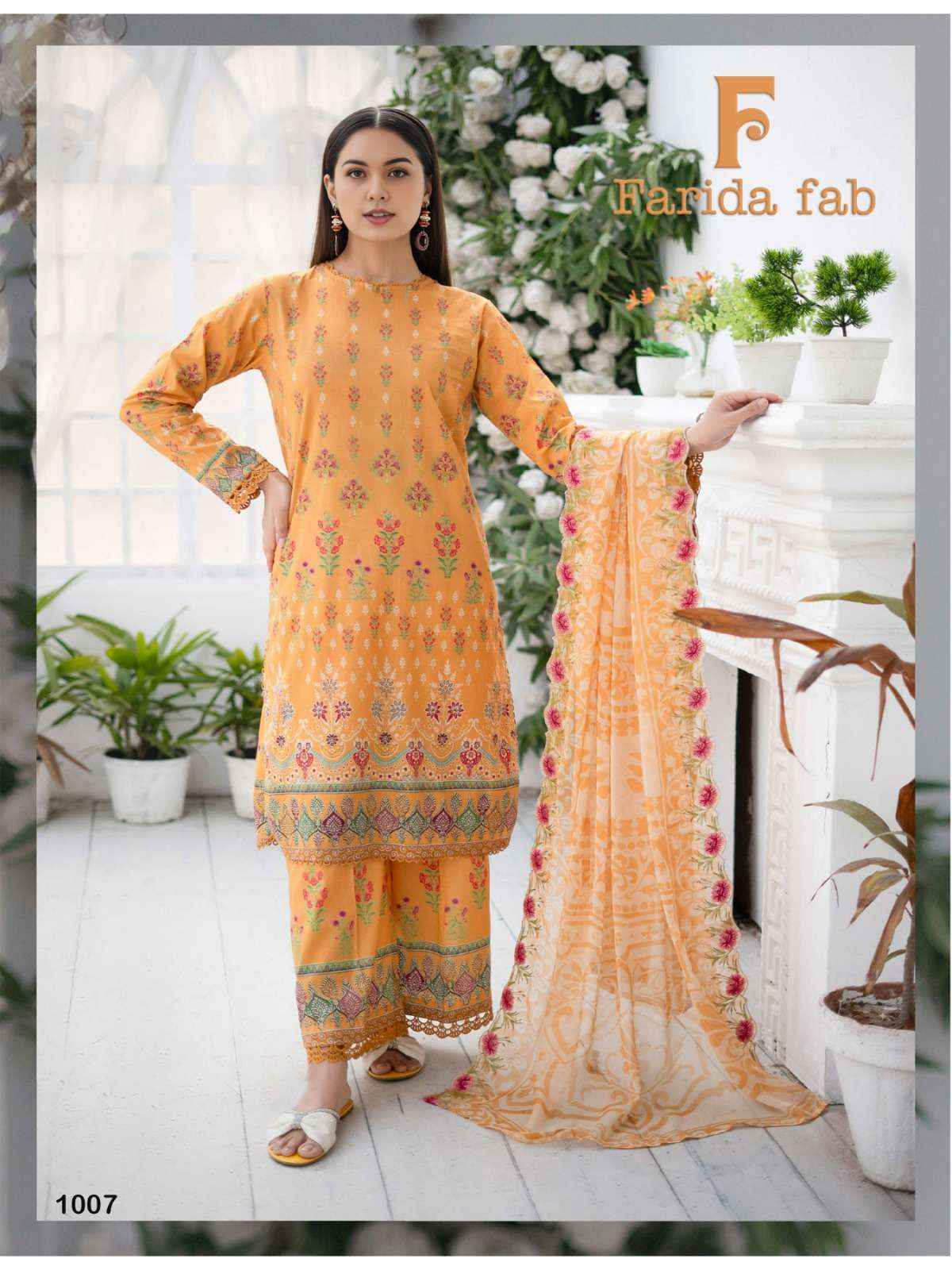 Farida Fab Spriing Summer Cotton Dress Material 10 pcs Catalogue