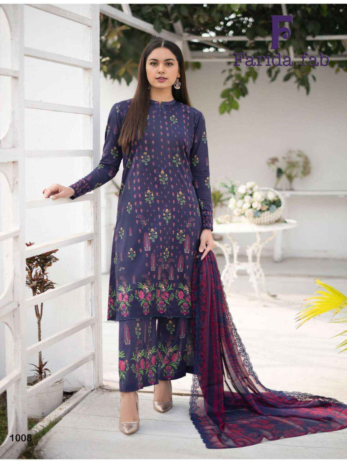 Farida Fab Spriing Summer Cotton Dress Material 10 pcs Catalogue