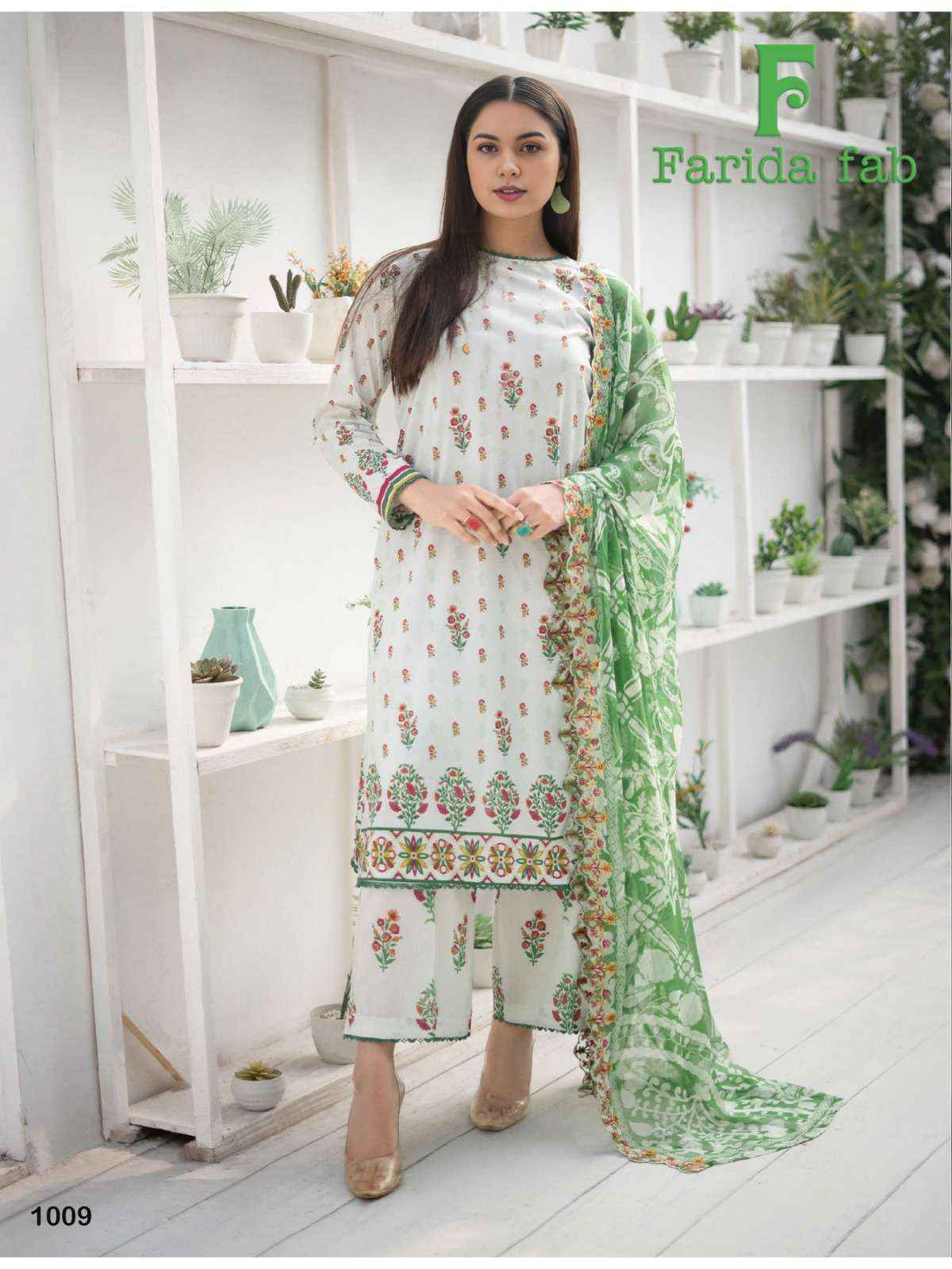 Farida Fab Spriing Summer Cotton Dress Material 10 pcs Catalogue