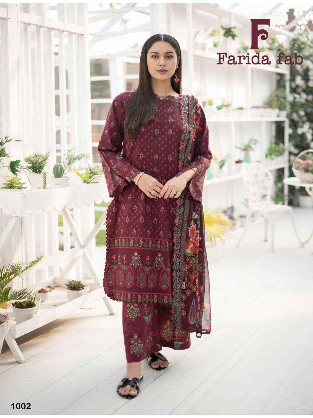 Farida Fab Spriing Summer Cotton Dress Material 10 pcs Catalogue