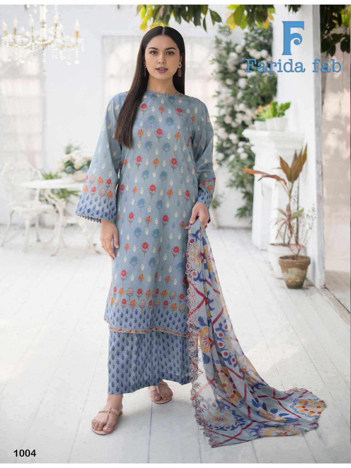 Farida Fab Spriing Summer Cotton Dress Material 10 pcs Catalogue