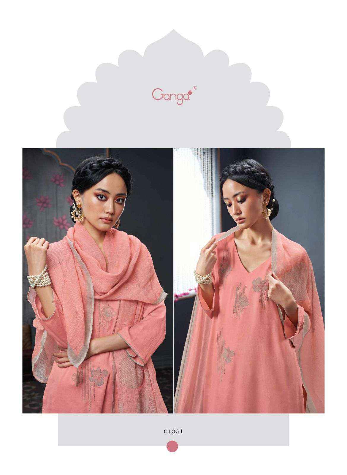 Ganga Fashion Nadine Cotton Dress Material (4 Pc Catalog)