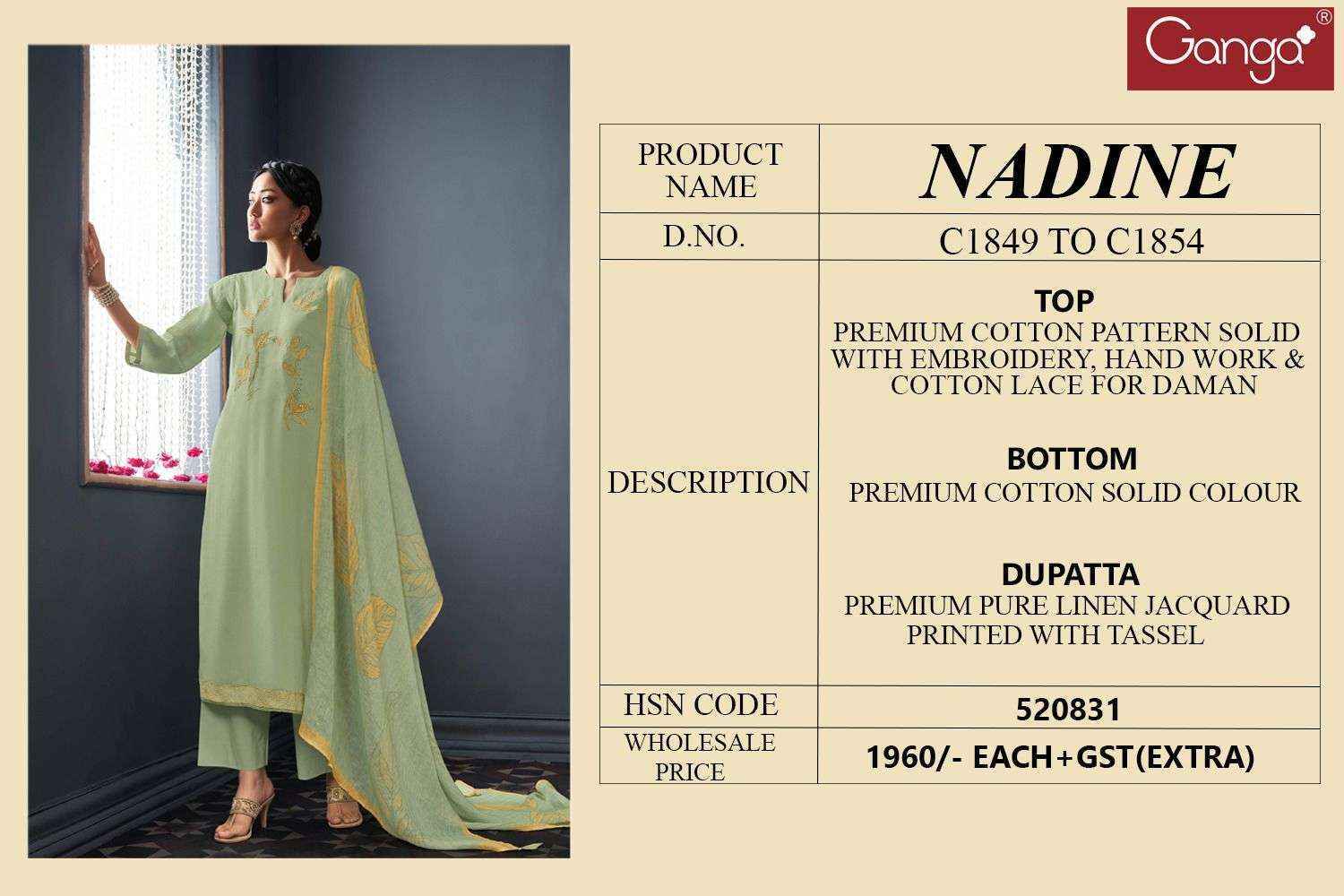 Ganga Fashion Nadine Cotton Dress Material (4 Pc Catalog)