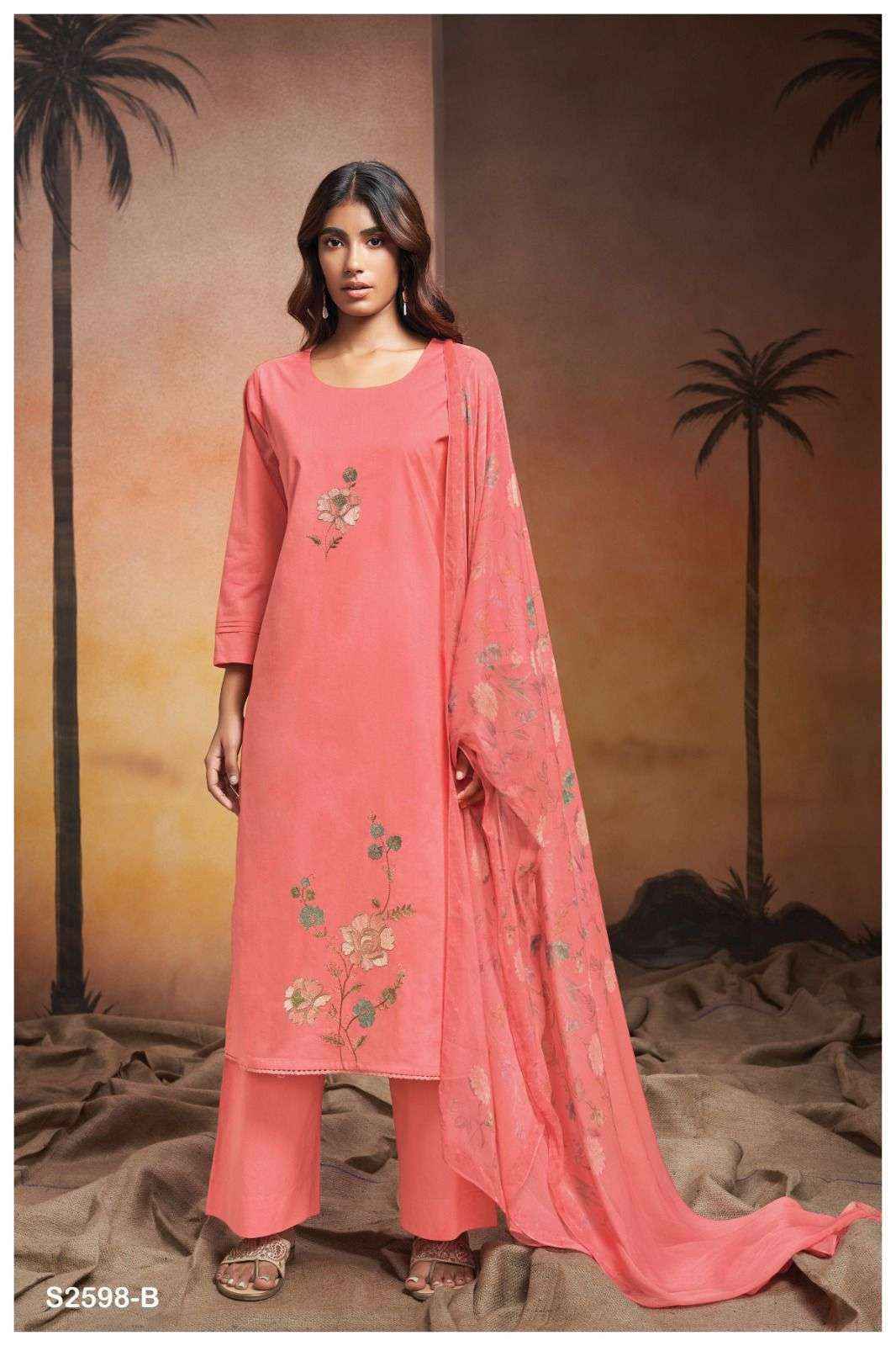 Ganga Fashion Raya-2598 Cotton Dress Material ( 4 pcs catalog )