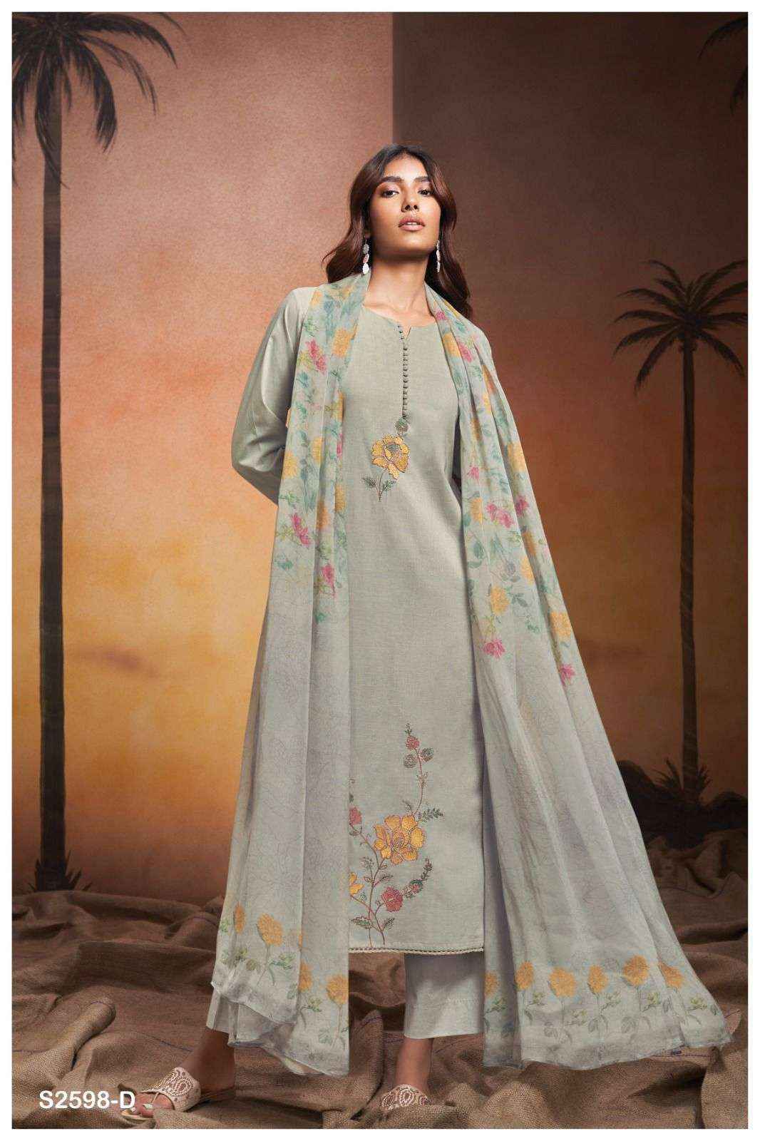 Ganga Fashion Raya-2598 Cotton Dress Material ( 4 pcs catalog )