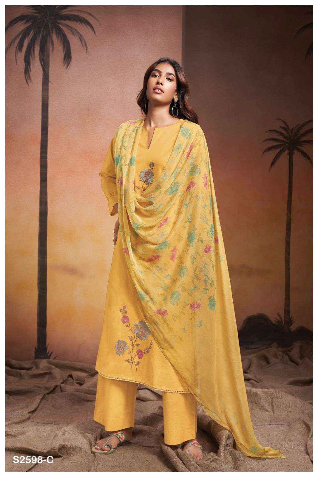 Ganga Fashion Raya-2598 Cotton Dress Material ( 4 pcs catalog )