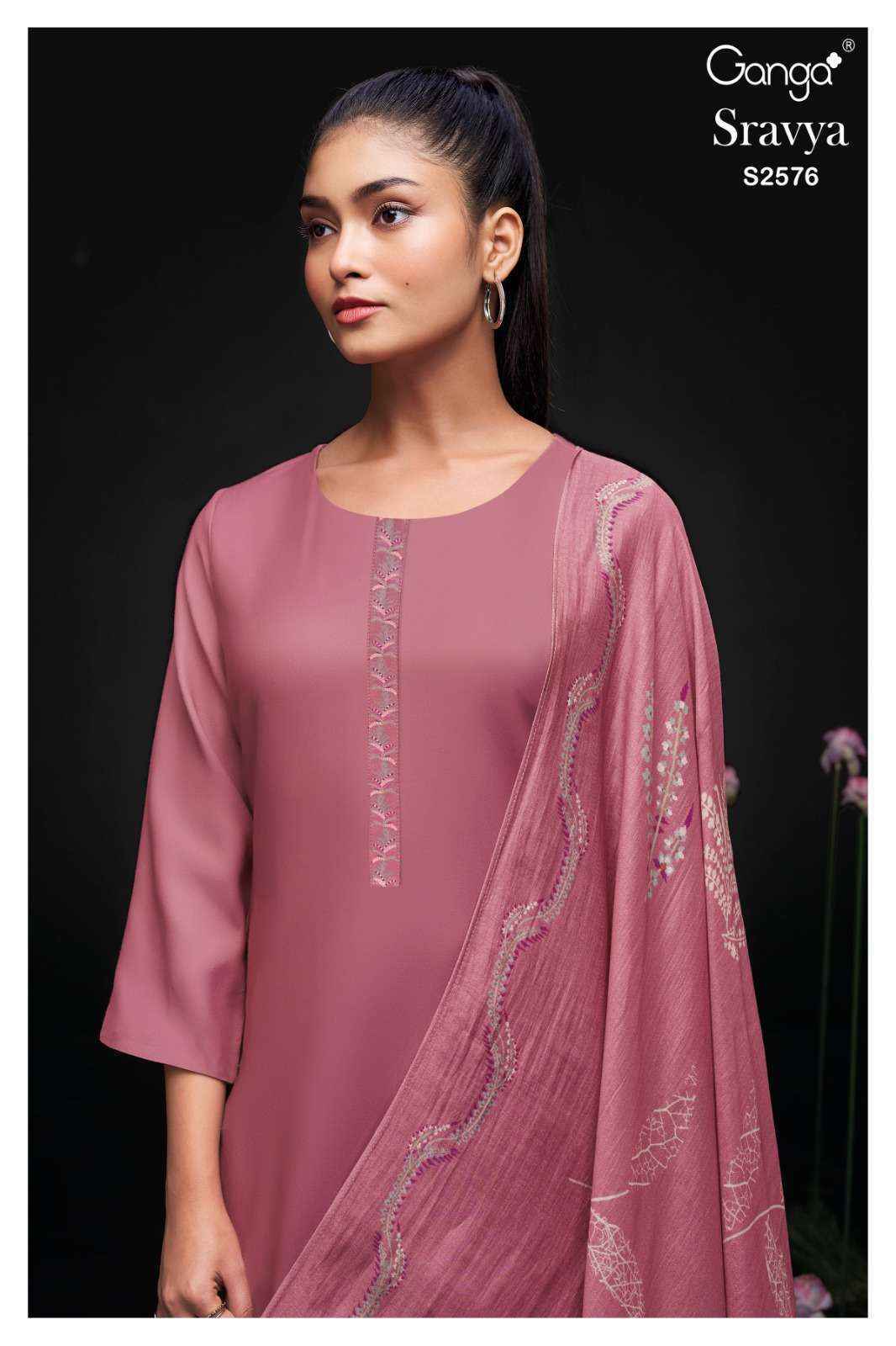 Ganga Fashion Sravya-2576 Cotton Silk Dress Material ( 4 pcs catalog )