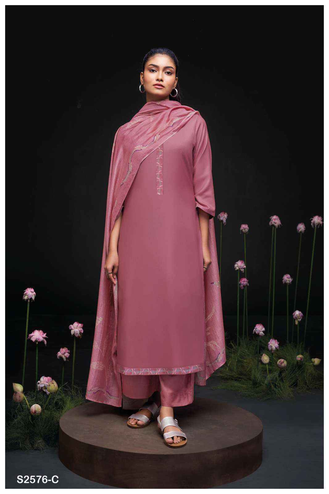 Ganga Fashion Sravya-2576 Cotton Silk Dress Material ( 4 pcs catalog )