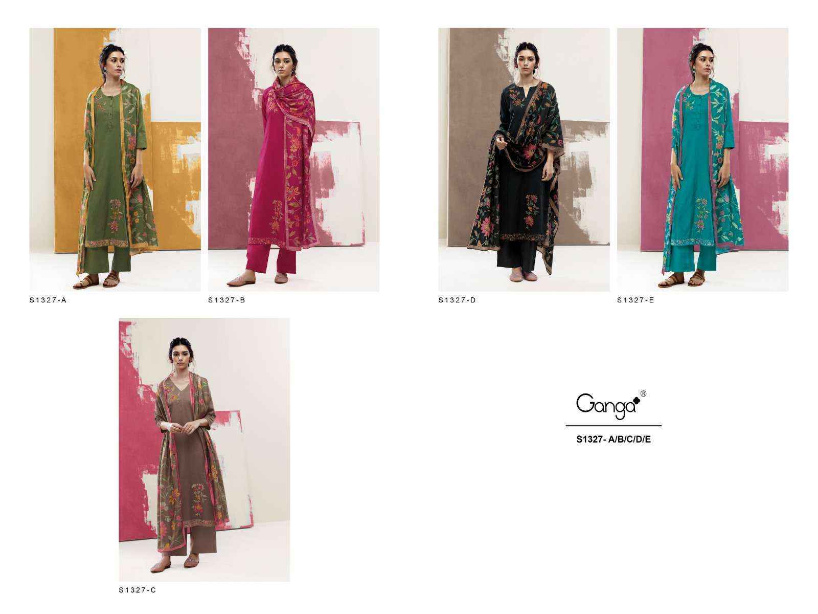 Ganga Ishana 1327 Cotton Dress Material (5 pcs catalog )