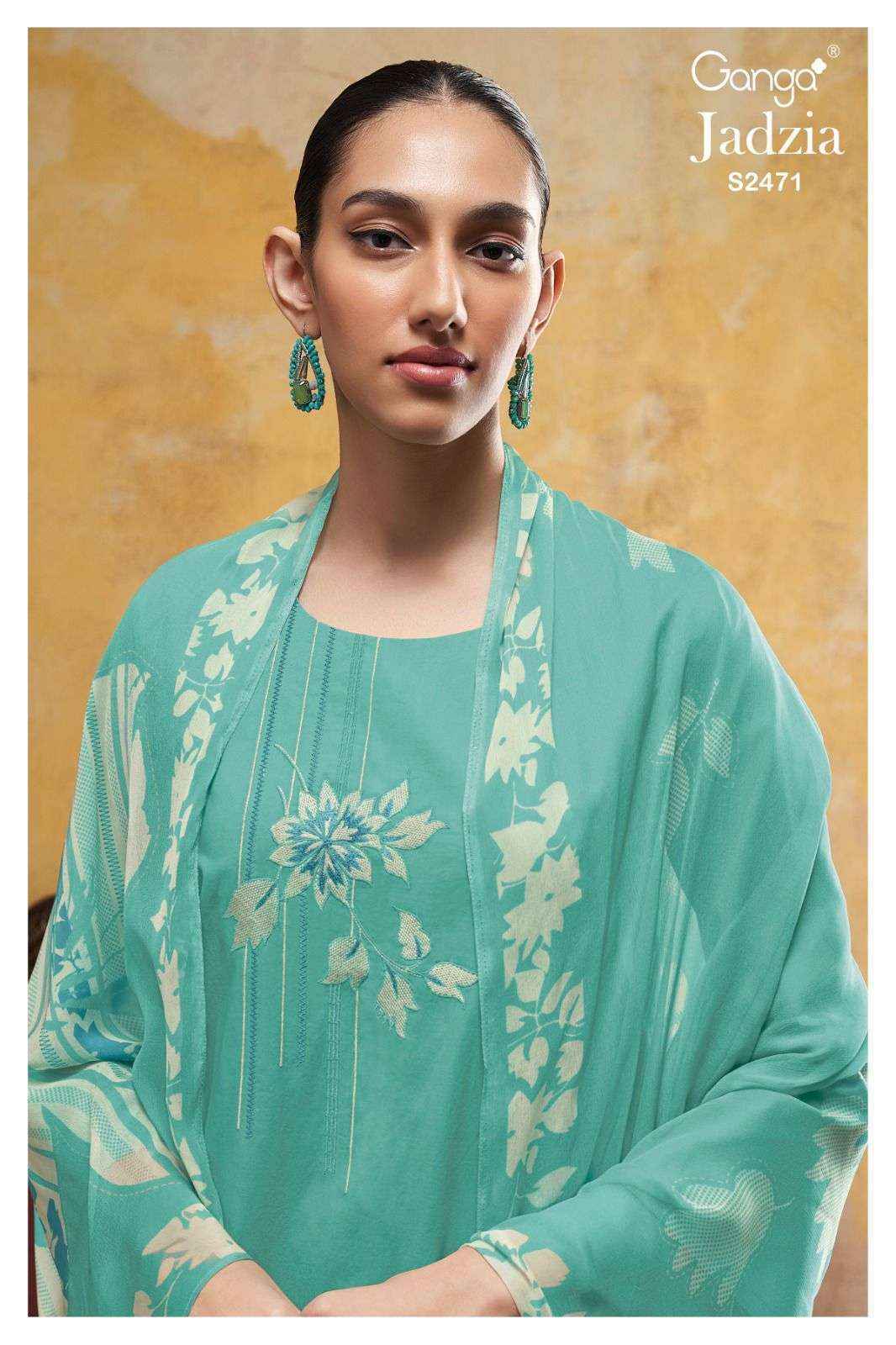 Ganga Jadzia-2471 Pure Cotton Dress Material (04 Pc Catalog)