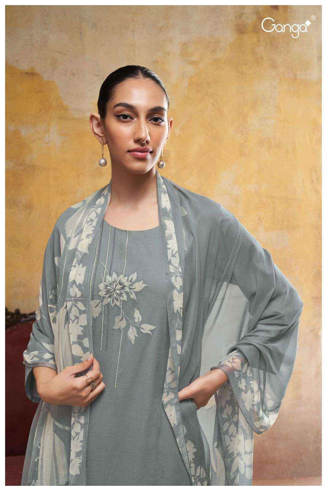 Ganga Jadzia-2471 Pure Cotton Dress Material (04 Pc Catalog)