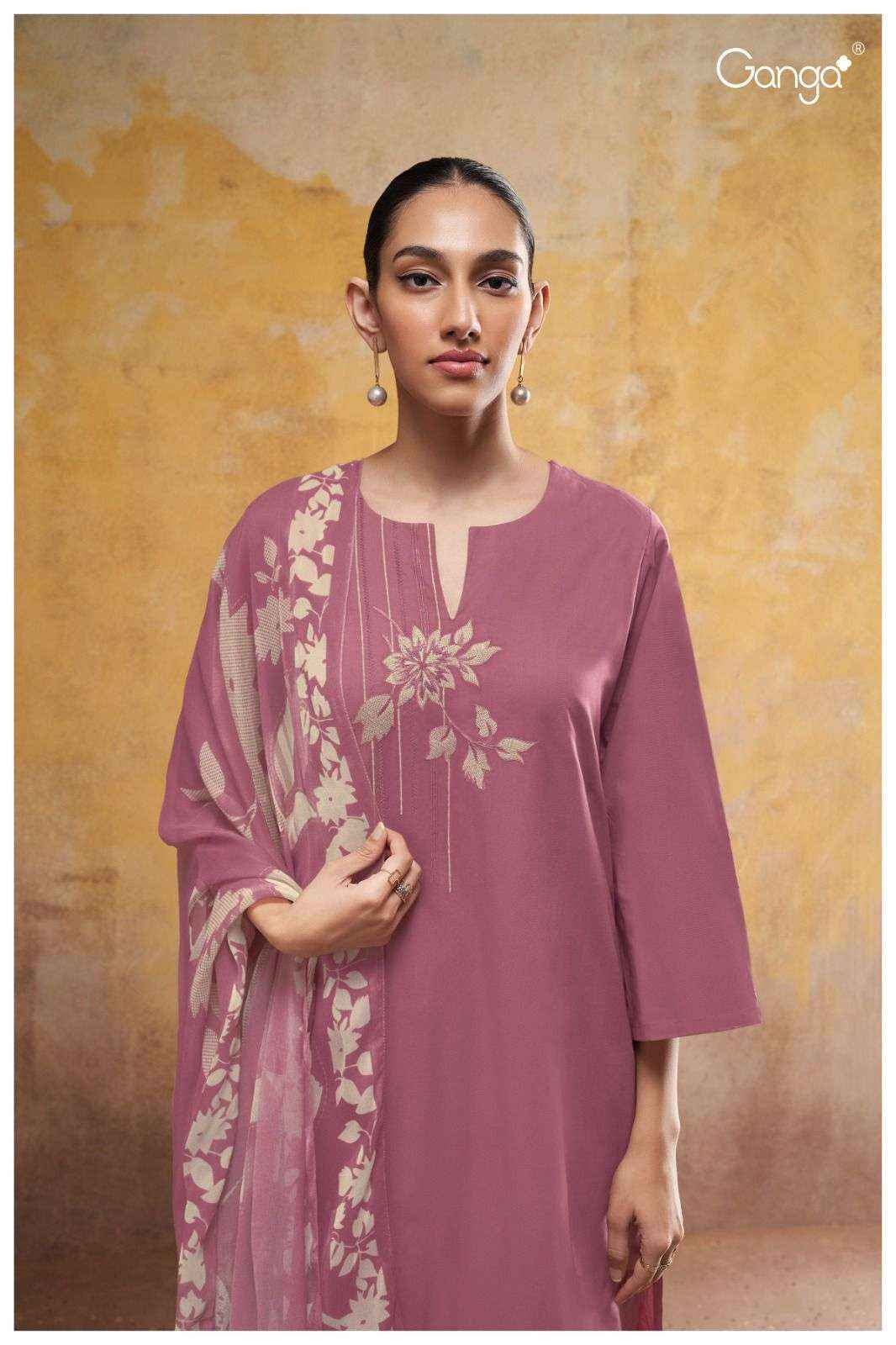 Ganga Jadzia-2471 Pure Cotton Dress Material (04 Pc Catalog)