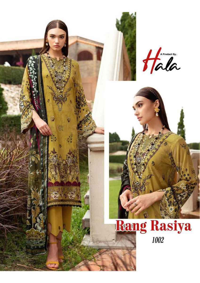 Hala Rang Rasiya Cotton Dress Material (6 pcs Catalogue)