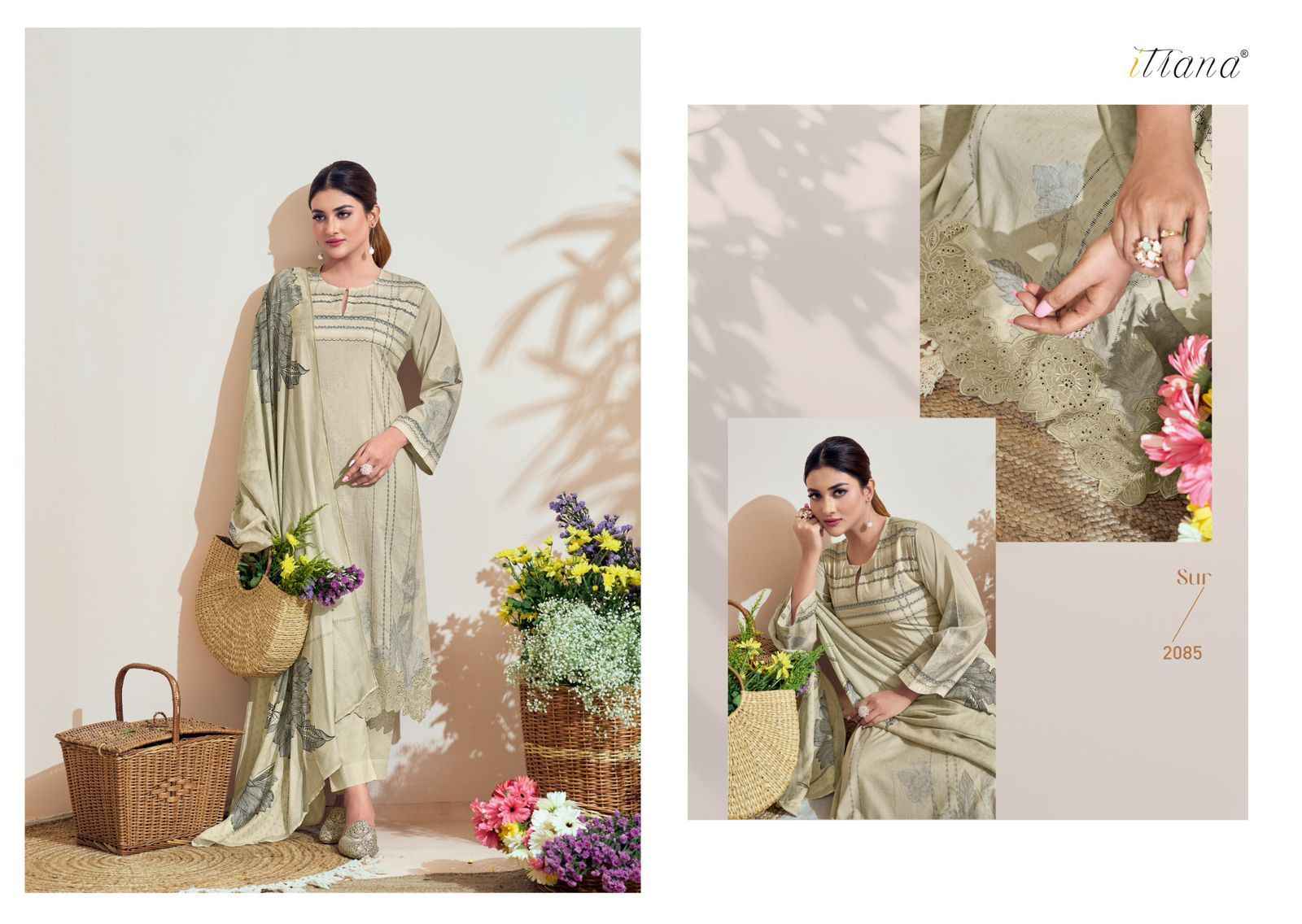 Itrana Sur Pure Cotton Lawn Print Dress Material (6 Pc Catalog)