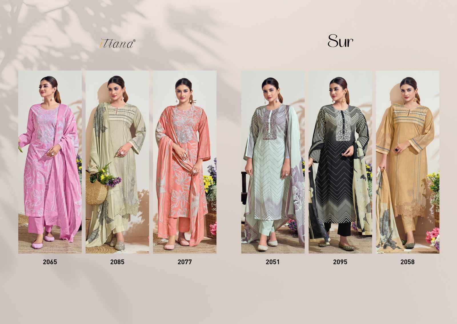 Itrana Sur Pure Cotton Lawn Print Dress Material (6 Pc Catalog)