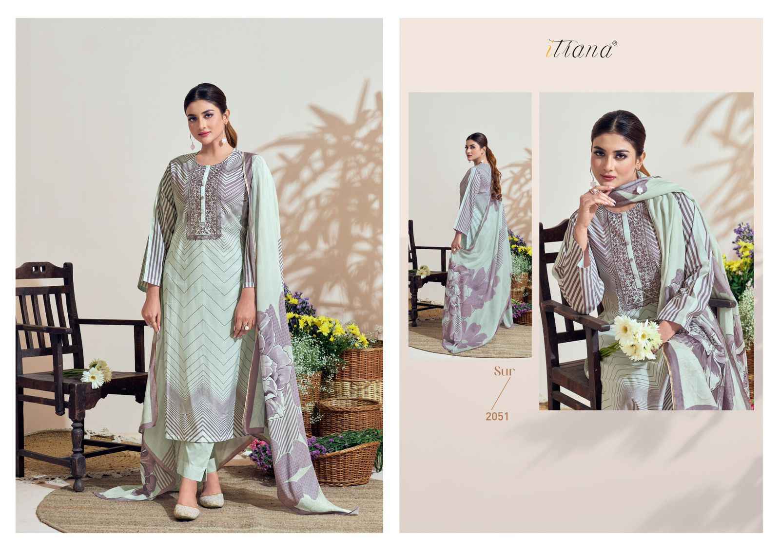 Itrana Sur Pure Cotton Lawn Print Dress Material (6 Pc Catalog)