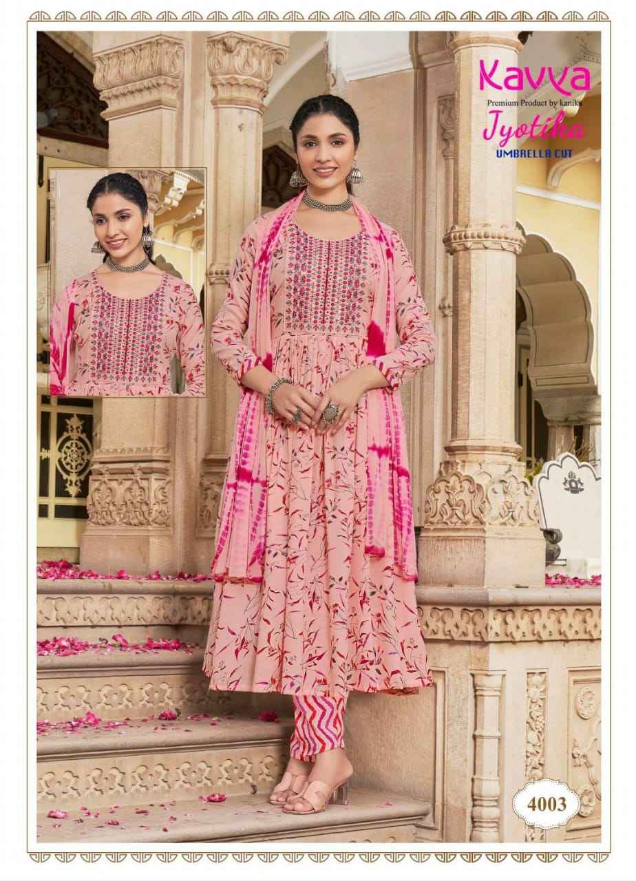 Kavya Jyotika Vol-4 Umbrella Cut Readymade Suit (10 pcs Catalogue)