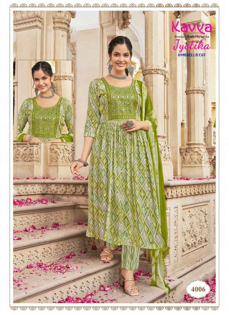 Kavya Jyotika Vol-4 Umbrella Cut Readymade Suit (10 pcs Catalogue)