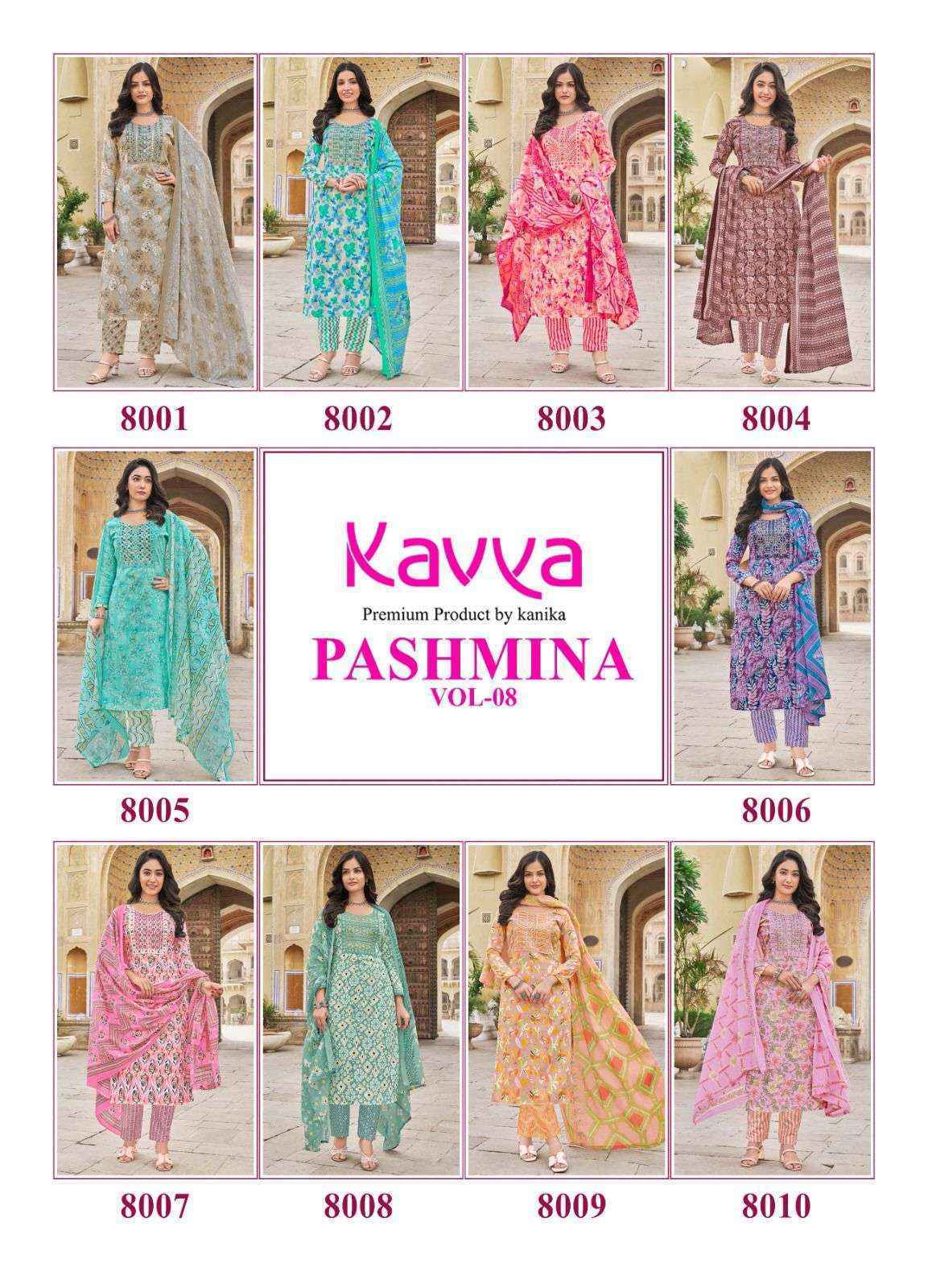 Kavya Pashmina Vol 8 Cotton Kurti Combo 10 pcs Catalogue