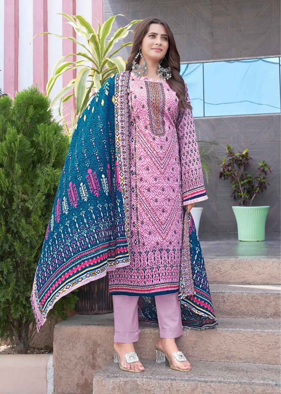 Majesty Bin Saeed Vol-6 Luxury Lawn Collection Dress Material (4 Pc Catalog)