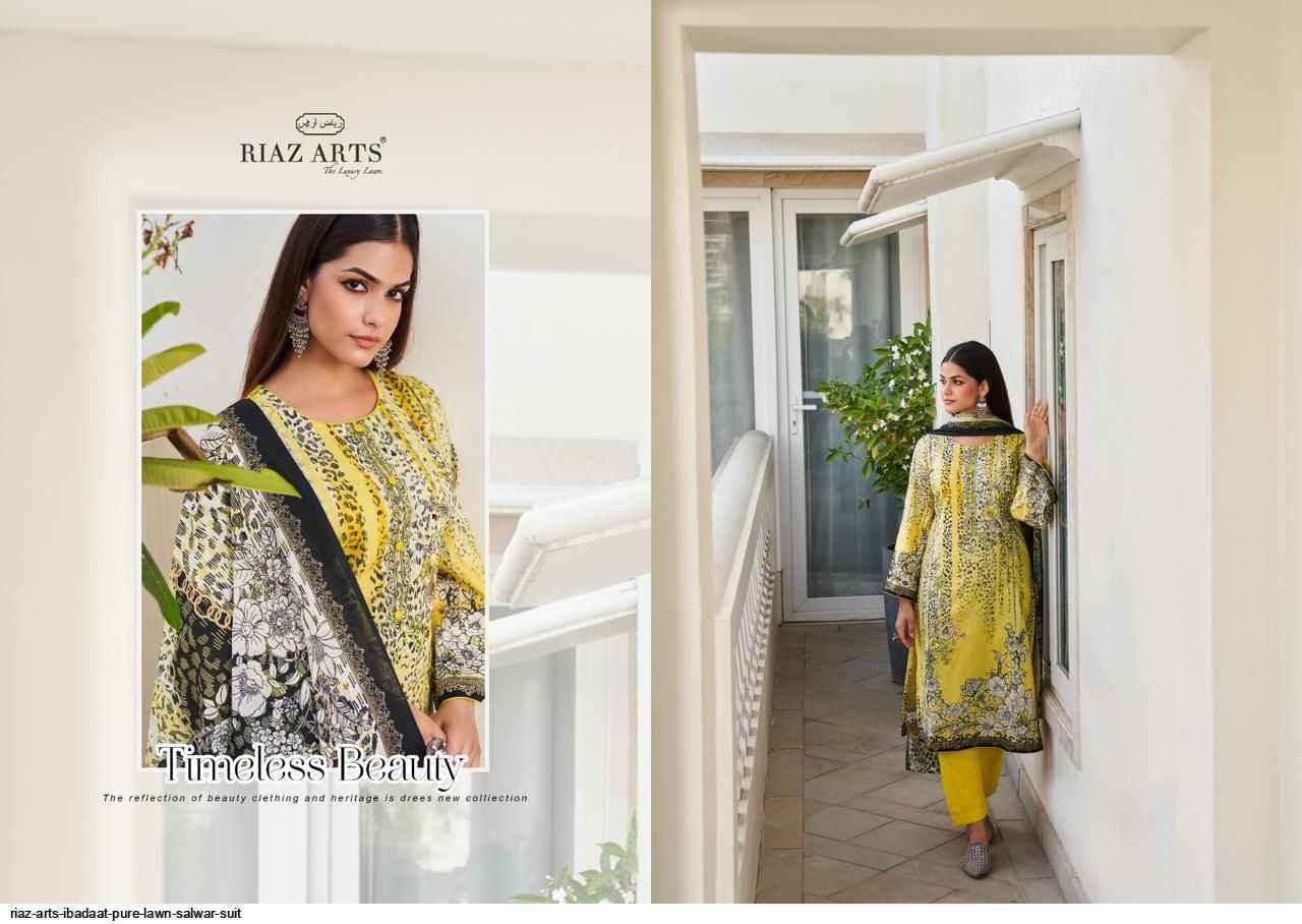 Riaz Arts Ibadat Lawn Dress Material 5 pcs Catalogue