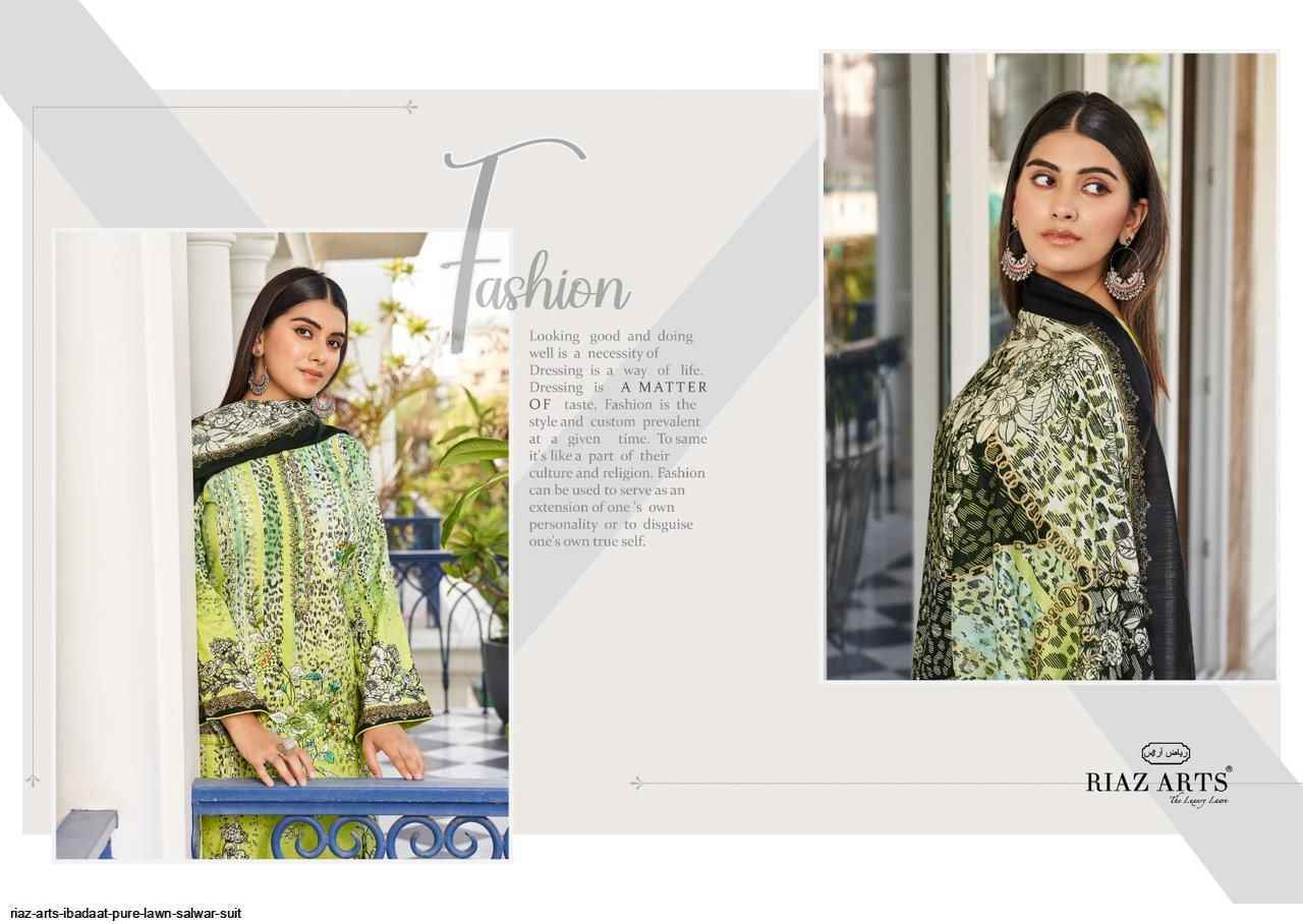 Riaz Arts Ibadat Lawn Dress Material 5 pcs Catalogue