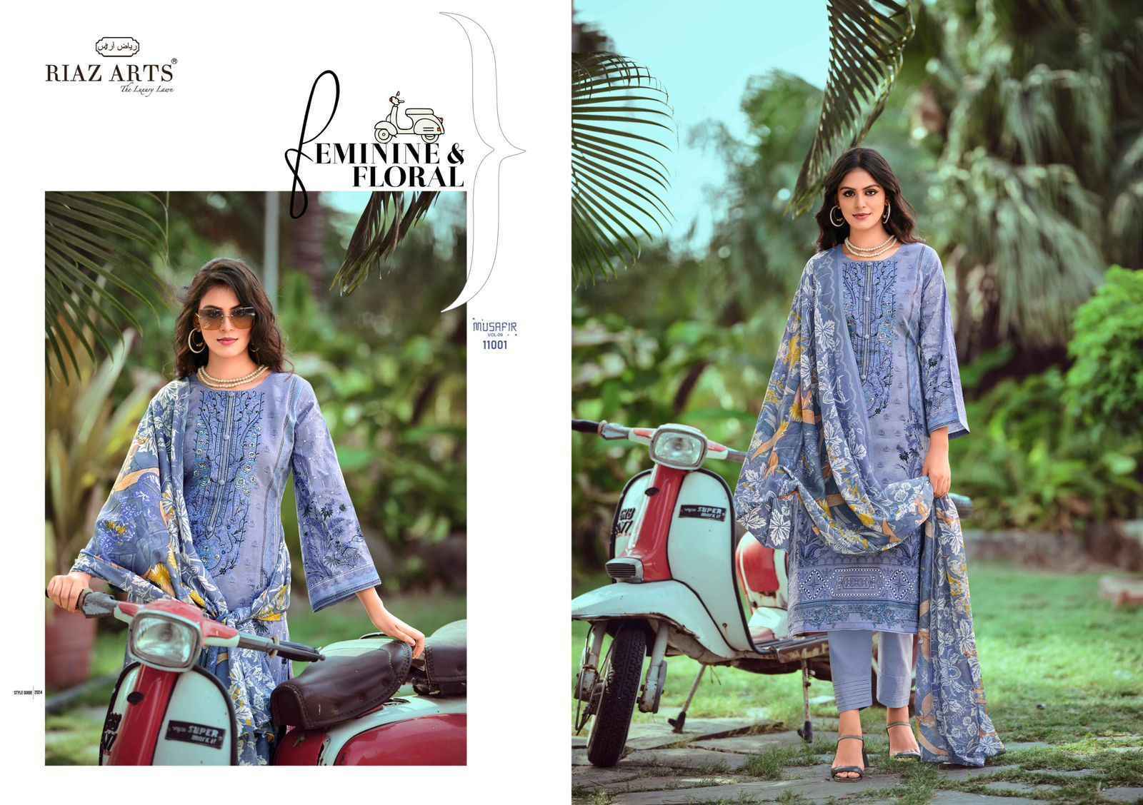 Riaz Arts Musafir Vol-9 Lawn Cotton Dress Material (6 pcs Catalogue)