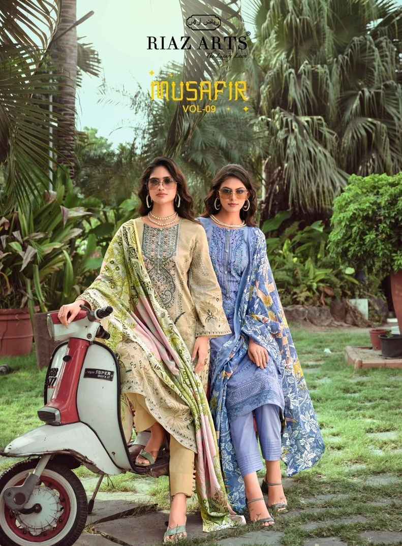 Riaz Arts Musafir Vol-9 Lawn Cotton Dress Material (6 pcs Catalogue)