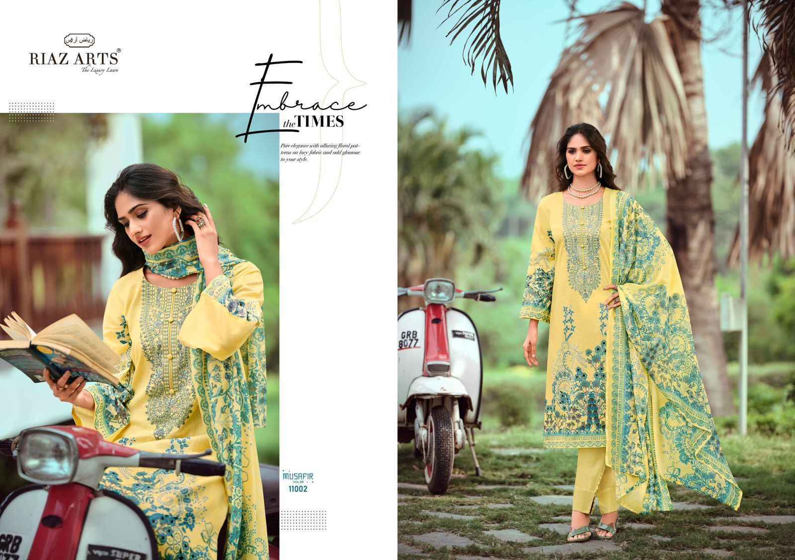 Riaz Arts Musafir Vol-9 Lawn Cotton Dress Material (6 pcs Catalogue)