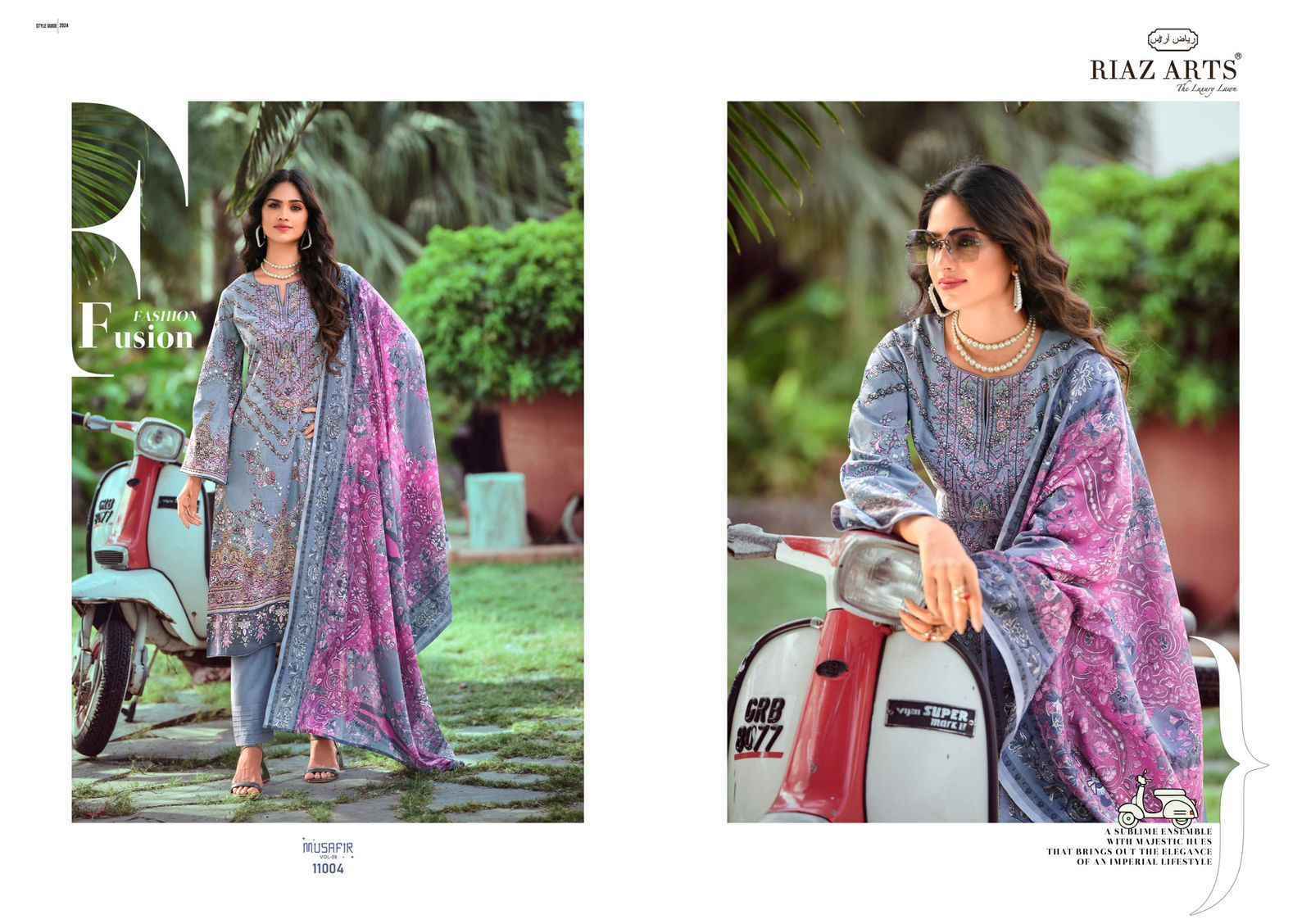 Riaz Arts Musafir Vol-9 Lawn Cotton Dress Material (6 pcs Catalogue)