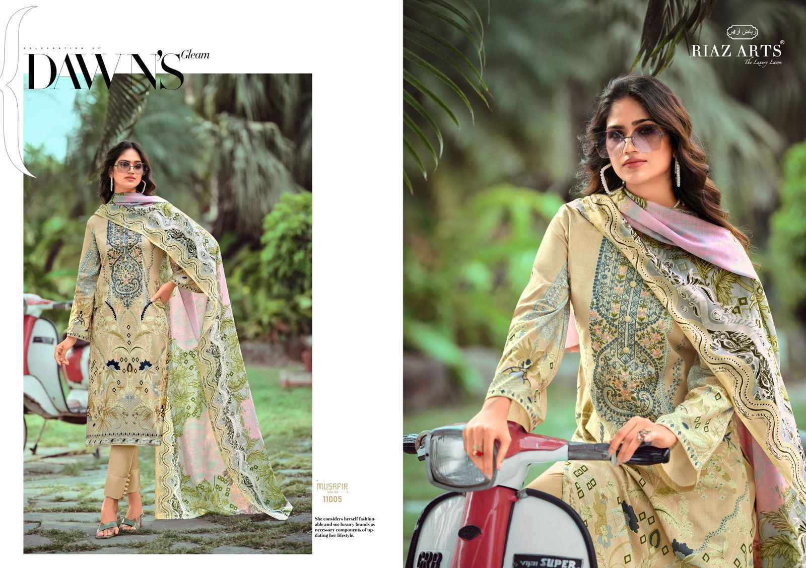 Riaz Arts Musafir Vol-9 Lawn Cotton Dress Material (6 pcs Catalogue)