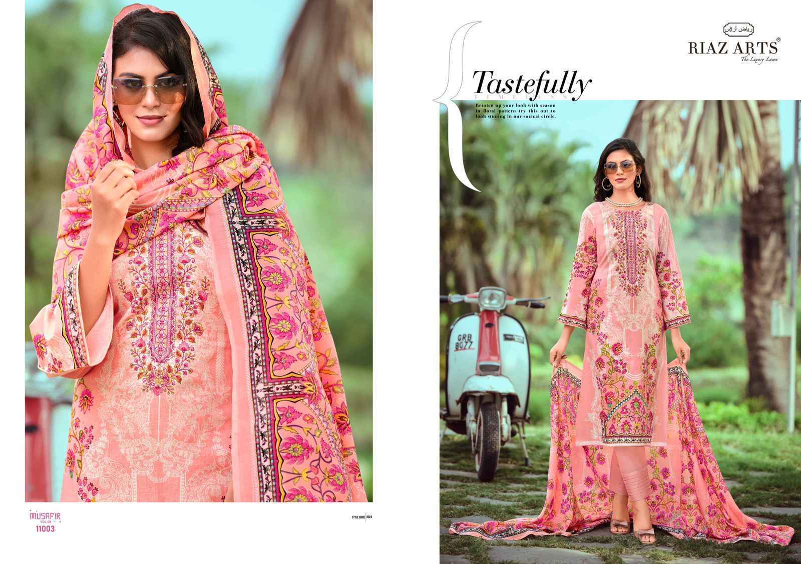 Riaz Arts Musafir Vol-9 Lawn Cotton Dress Material (6 pcs Catalogue)