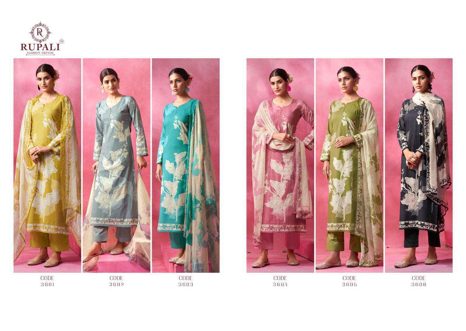 Rupali Fashion Bahara Lawn Cotton Dress Material (6 pcs Catalogue)