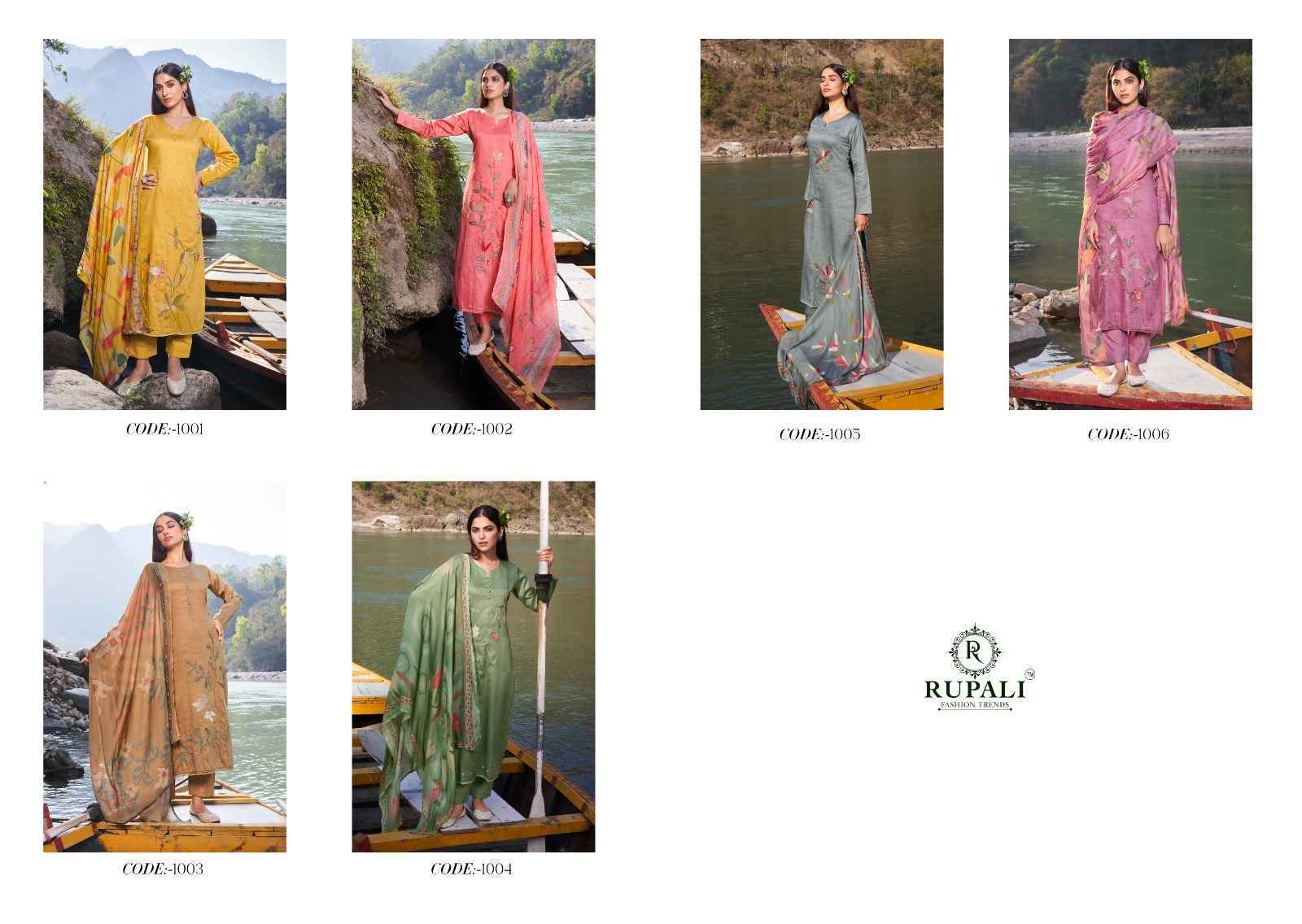 Rupali Fashion Desi Girl Jam Satin Dress Material (6 pcs Catalogue)