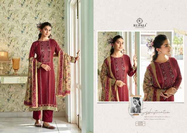 Rupali Fashion Dilkash Jam Satin Dress Material (6 pcs Catalogue)