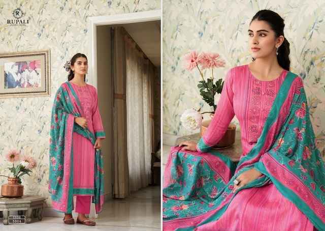 Rupali Fashion Dilkash Jam Satin Dress Material (6 pcs Catalogue)