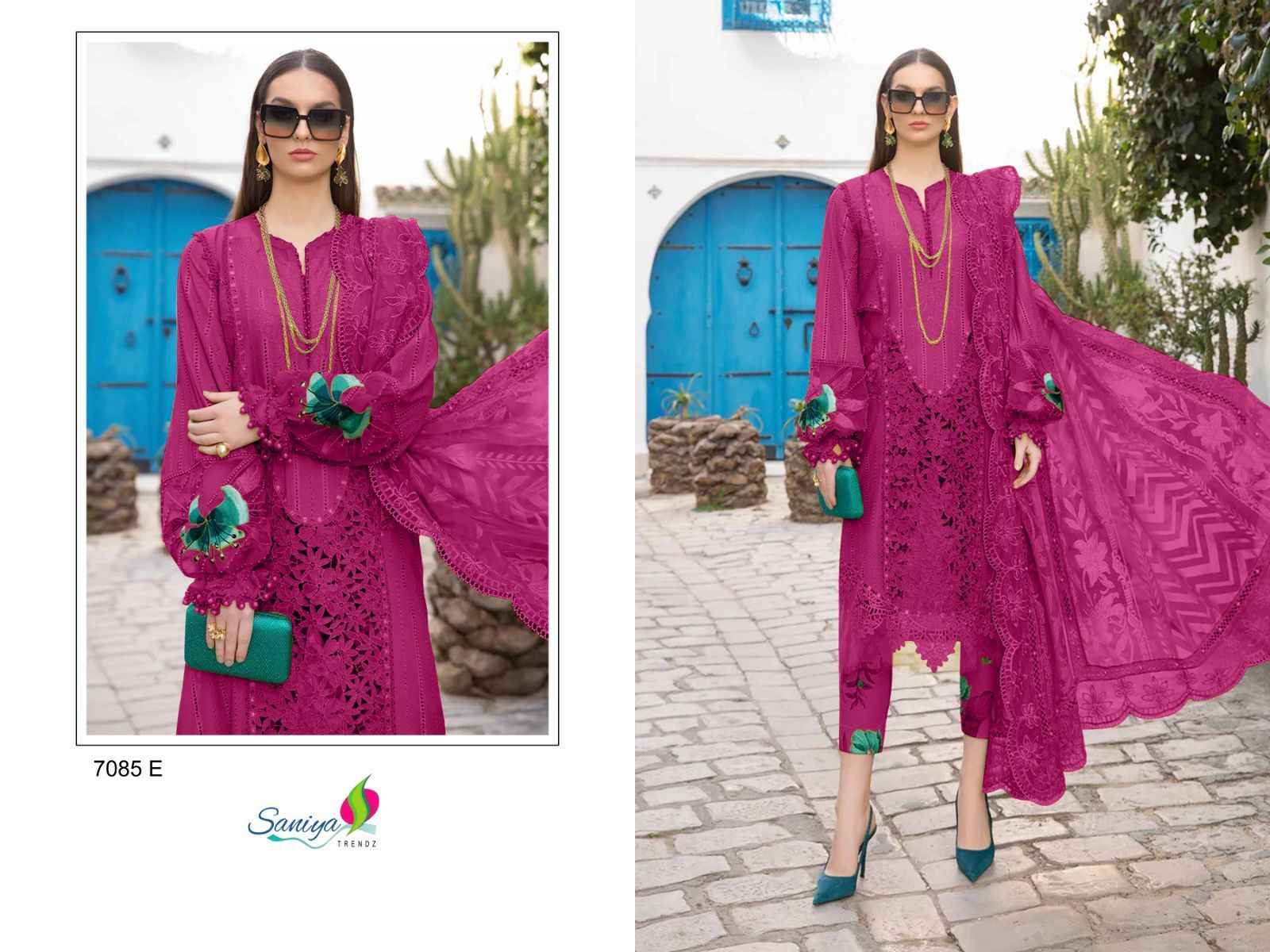 Saniya Trendz D.No.7085 Cotton Dress Material (5 pcs Catalogue)