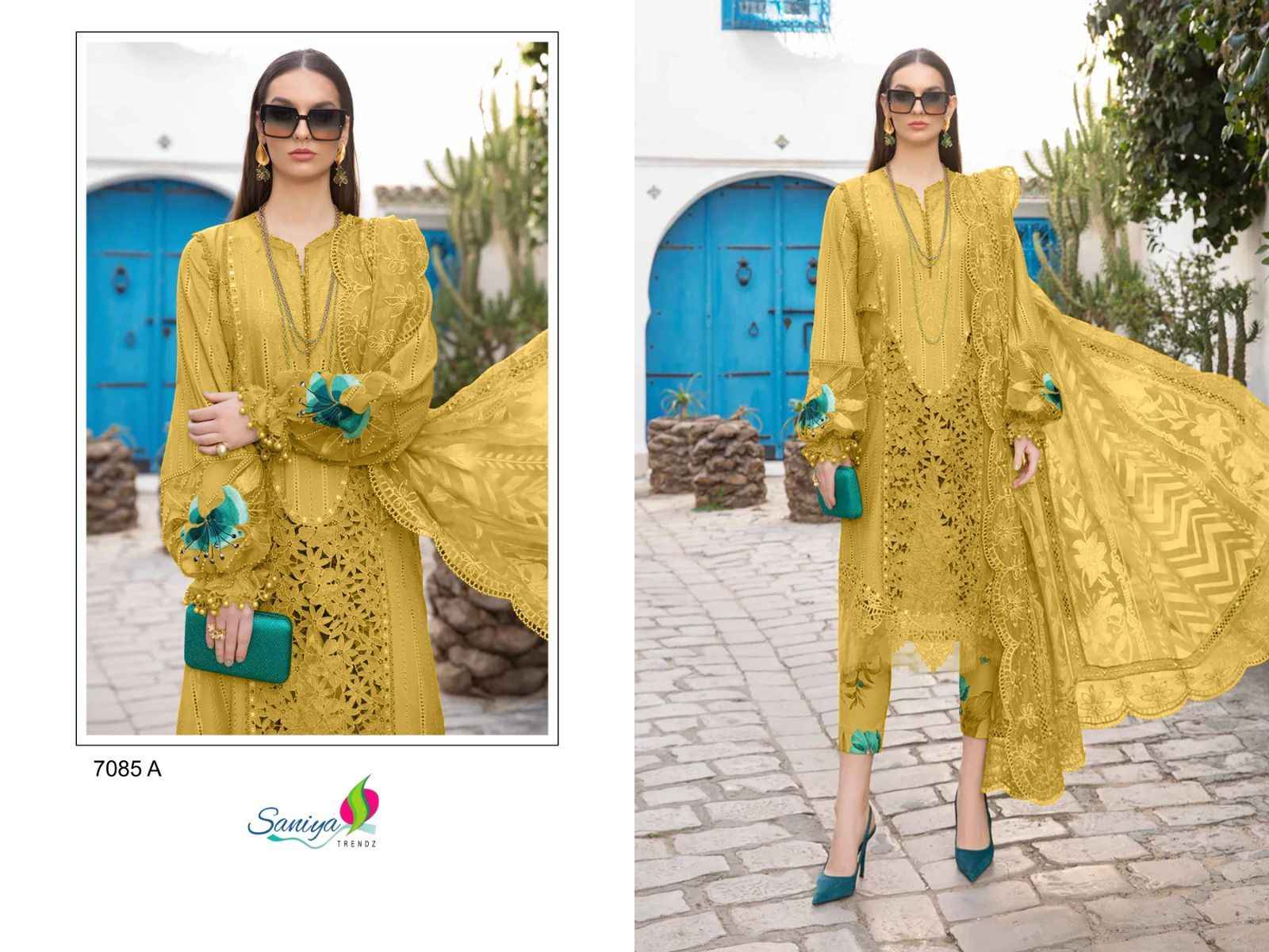 Saniya Trendz D.No.7085 Cotton Dress Material (5 pcs Catalogue)