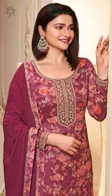 Vinay Kuleesh Pahal Chinon Dress Material (6 pcs Catalogue)