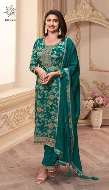 Vinay Kuleesh Pahal Chinon Dress Material (6 pcs Catalogue)