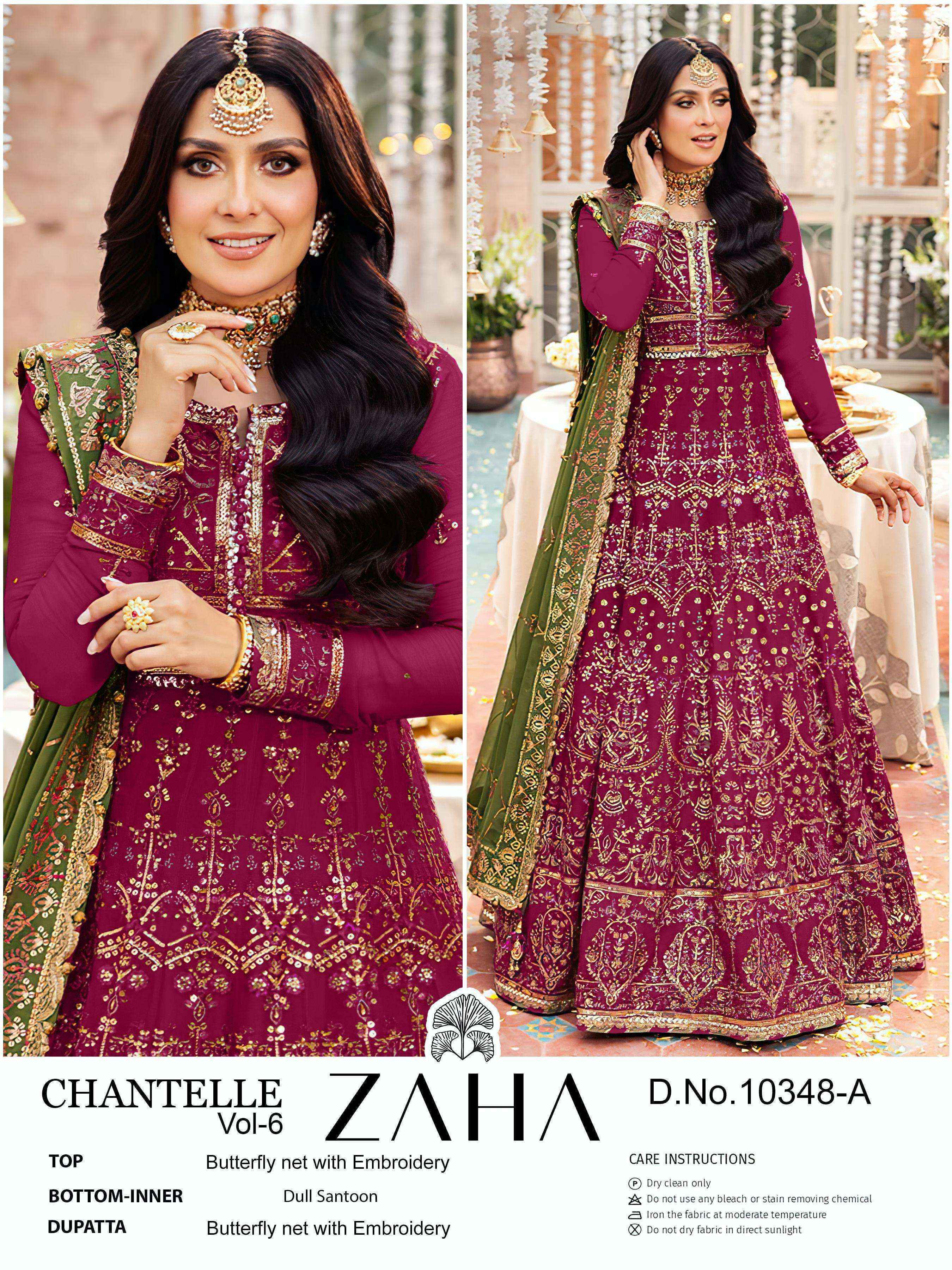 Zaha Chantelle Vol-6 Net Dress Material (2 pcs Catalogue)