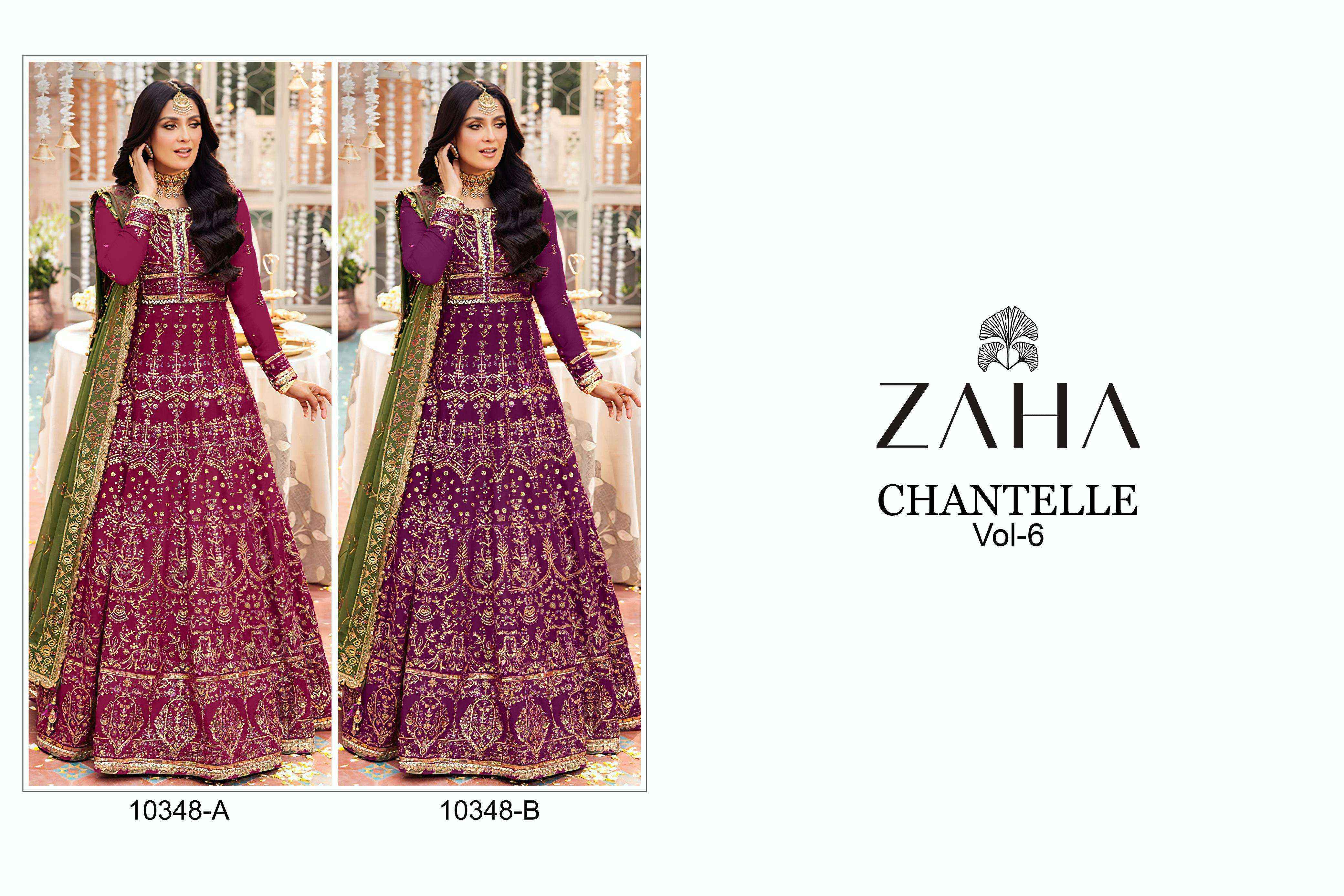 Zaha Chantelle Vol-6 Net Dress Material (2 pcs Catalogue)