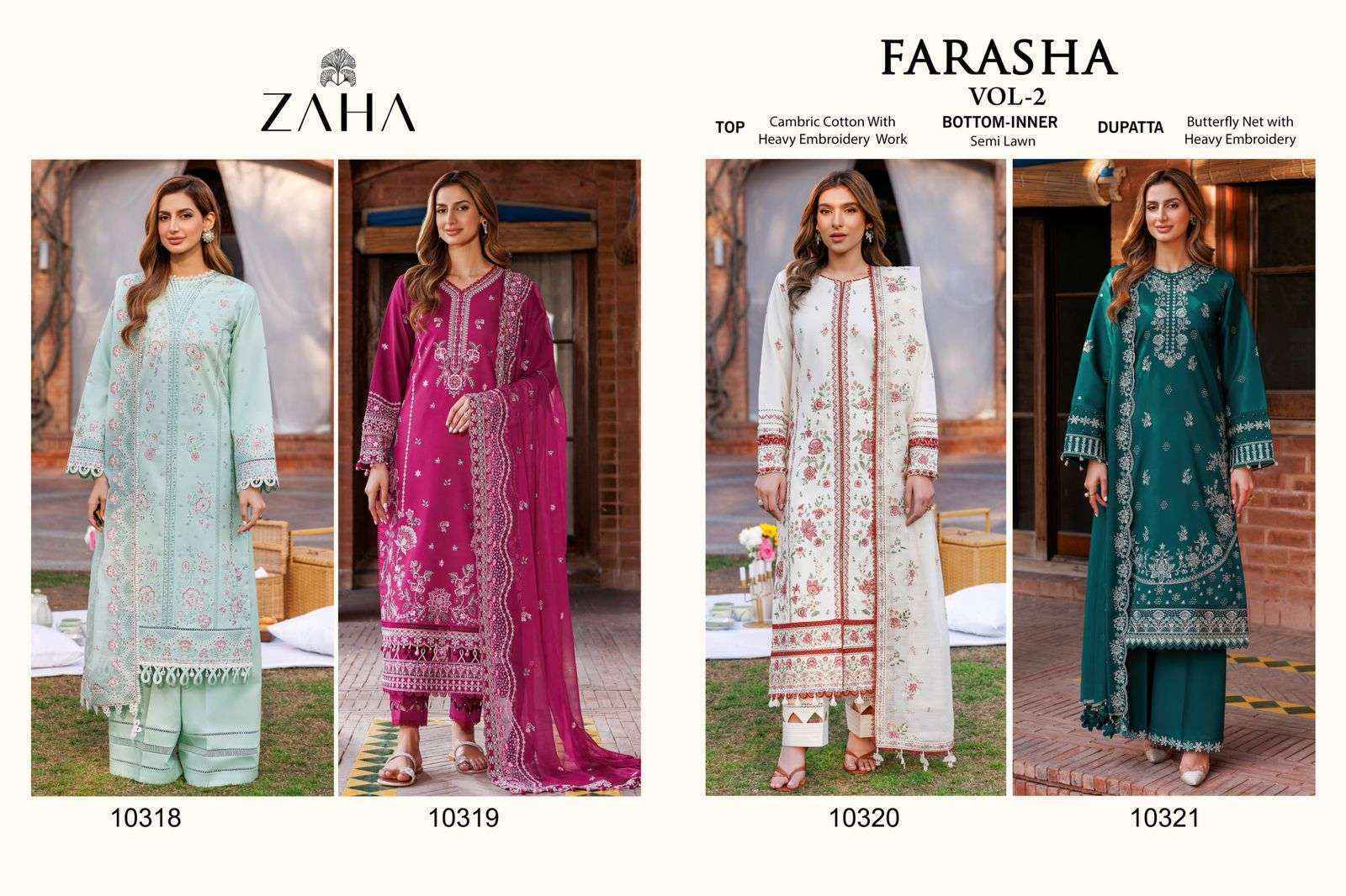 Zaha Farasha Vol-2 Cotton Dress Material (4 pcs Catalogue)