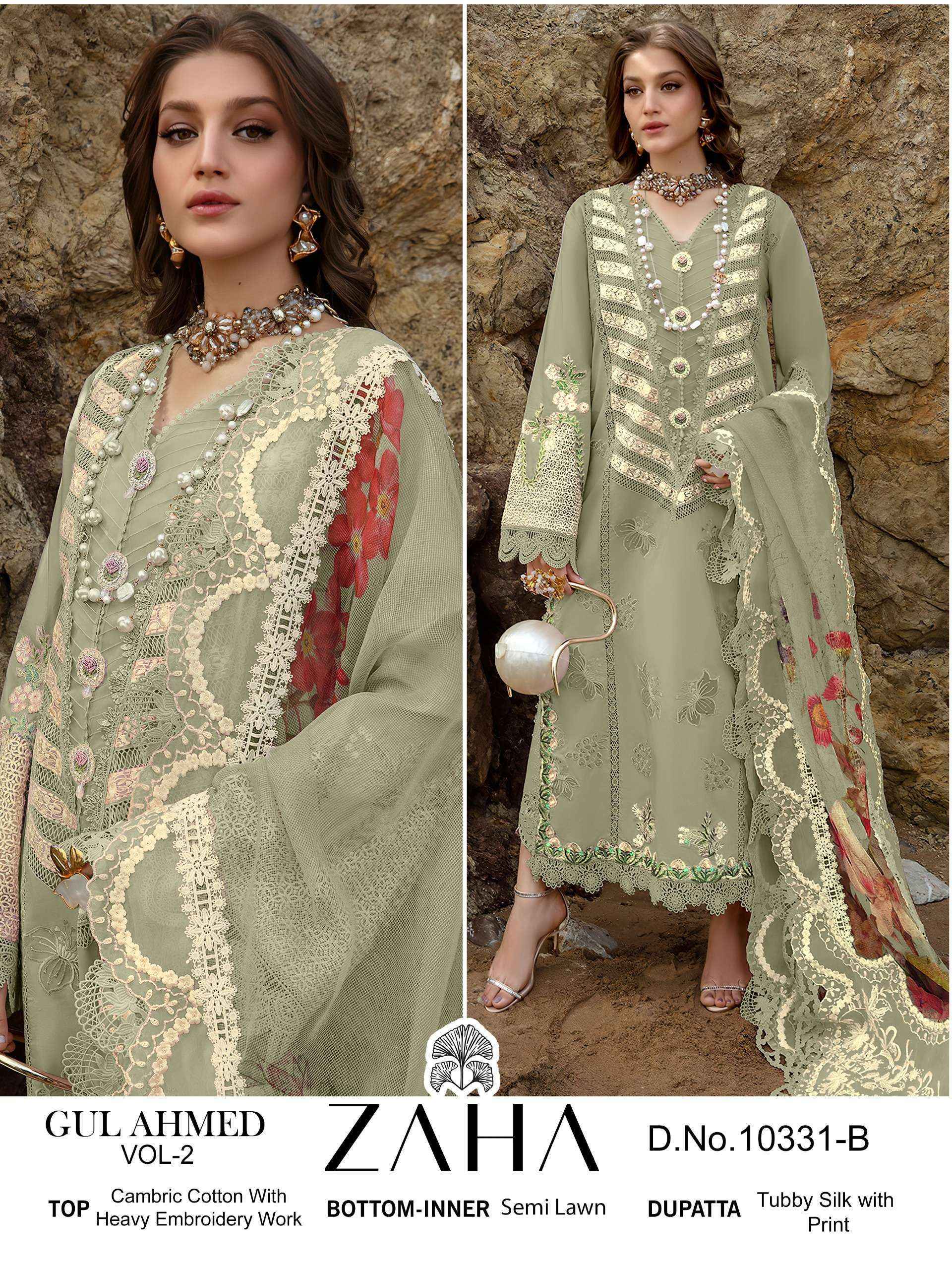 Zaha Gul Ahmed Vol-2 Cambric Cotton Dress Material (4 pcs Catalogue)